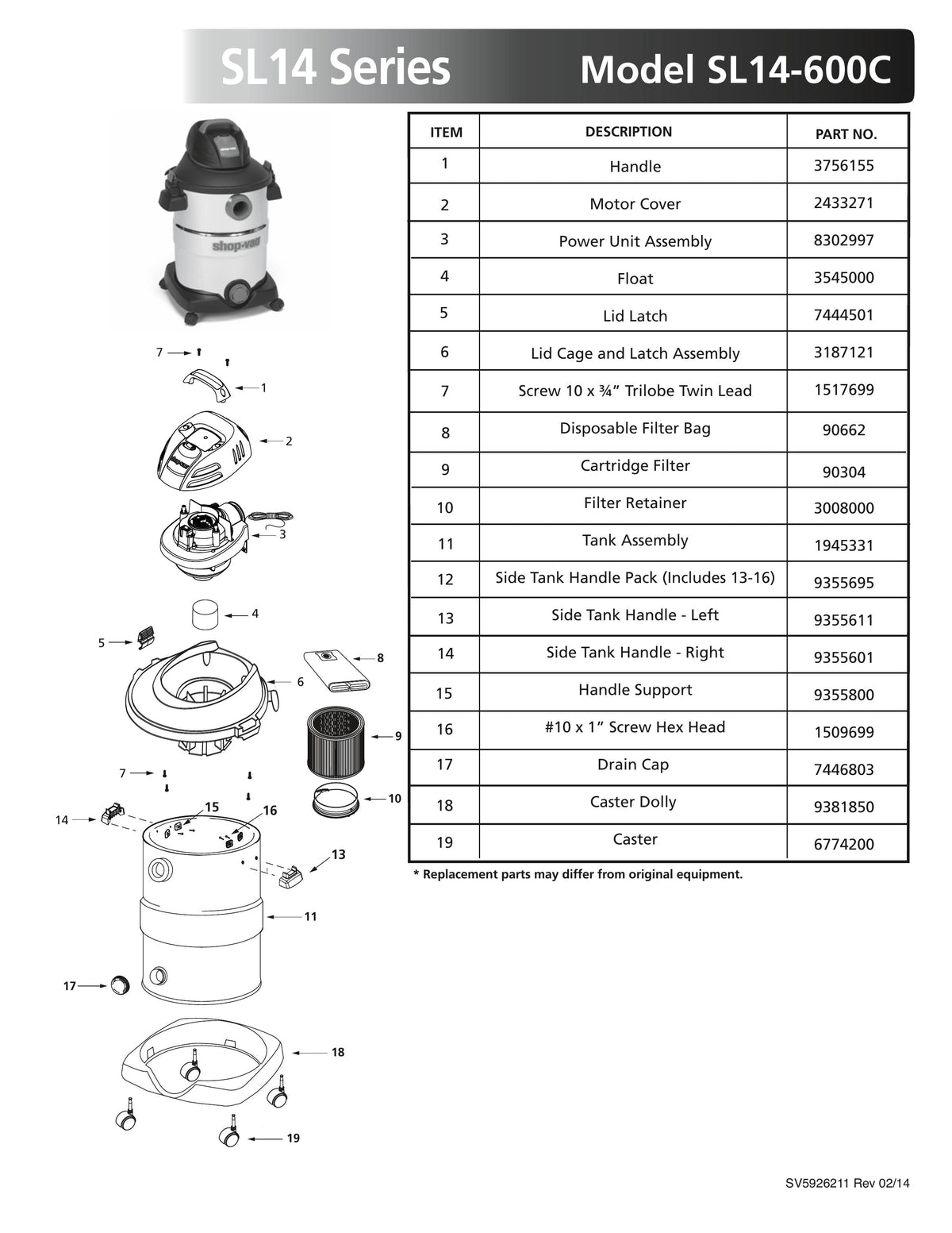 shop vac sl14 600c filter