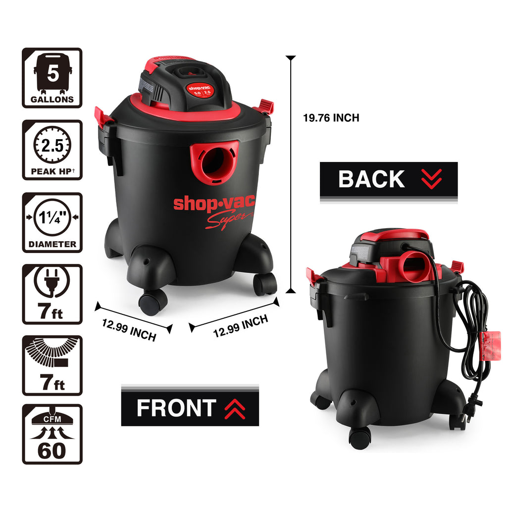 Shop-Vac 5 Gallon 2.5 Peak HP Wet/Dry Vac