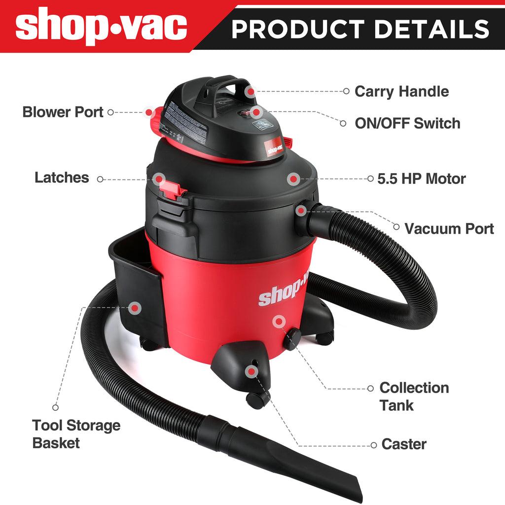 Shop-Vac 12 Gallon 5.5 Peak HP Wet/Dry Vac