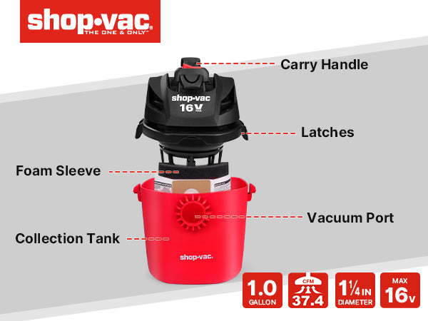 Shop-Vac Cordless 1 Gallon Wet/Dry Vac