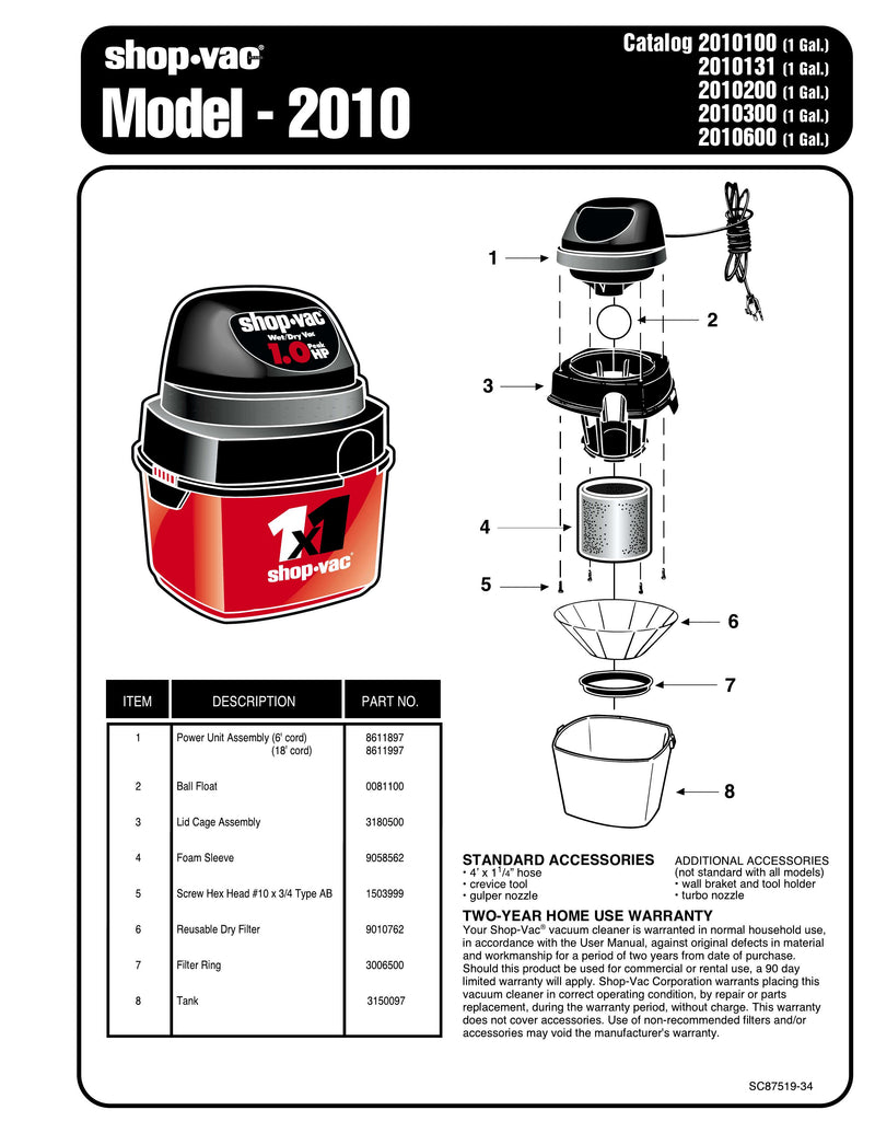 Shop-Vac® 1-1/4 inch diameter Cleaning Kit
